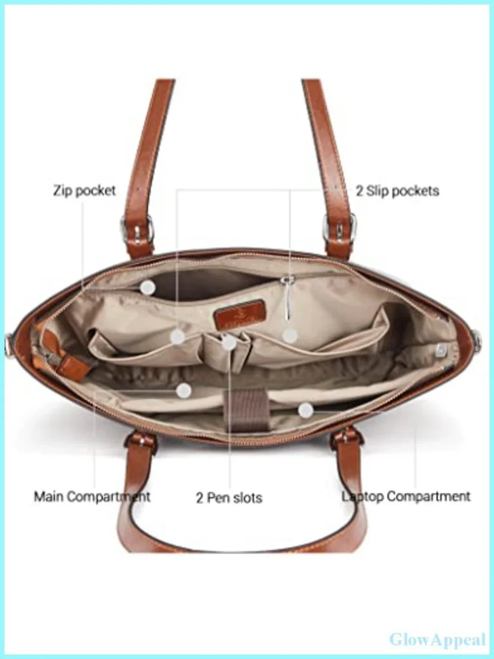 Genuine Leather Laptop Bag Work Tote Satchel Briefcase 15.6 Inch